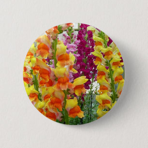 Snapdragons Colourful Floral 6 Cm Round Badge