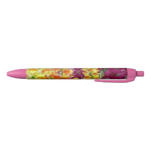 Snapdragons Colourful Floral Black Ink Pen