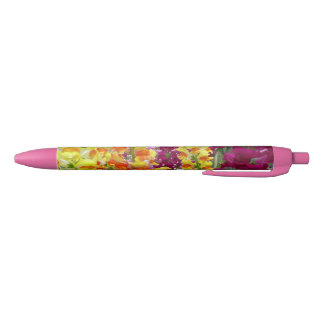 Snapdragons Colourful Floral Black Ink Pen