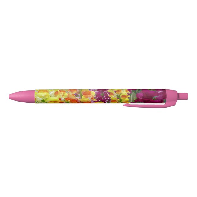 Snapdragons Colourful Floral Black Ink Pen (Bottom)