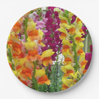 Snapdragons Colourful Floral Paper Plate