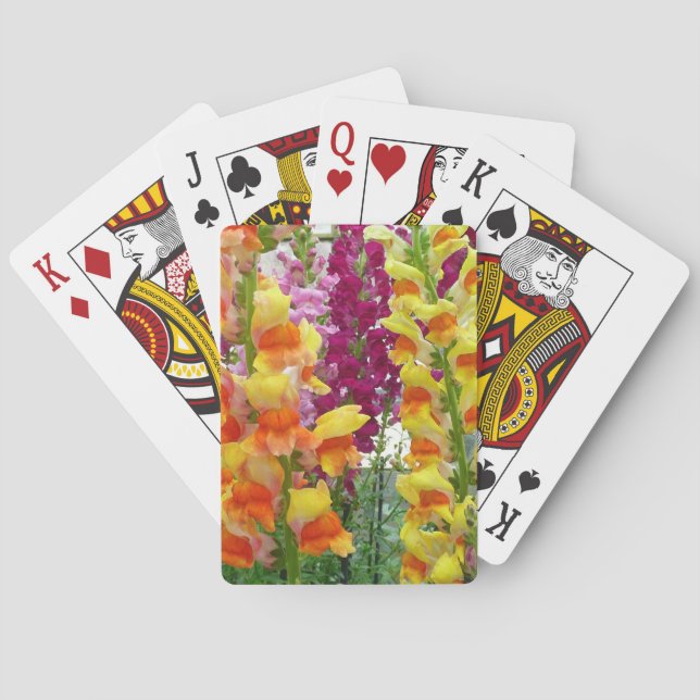 Snapdragons Colourful Floral Playing Cards (Back)