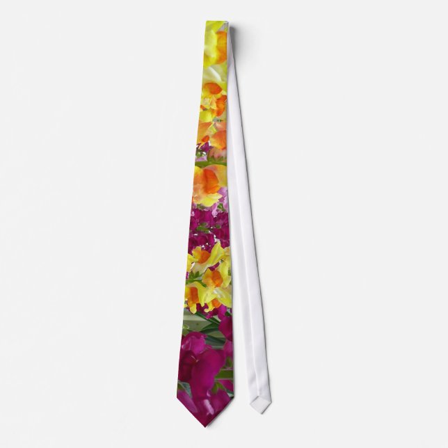 Snapdragons Colourful Floral Tie (Front)