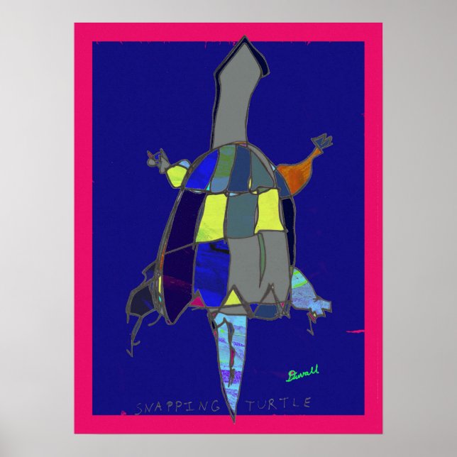 Snapping Turtle Art Poster 18 x 24 (Front)