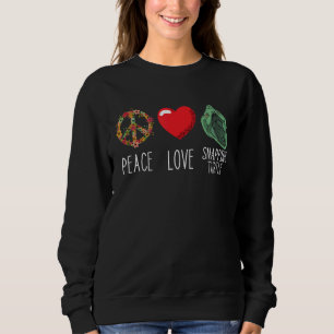 Snapping Turtle Love Peace Heart Sea Animal Reptil Sweatshirt