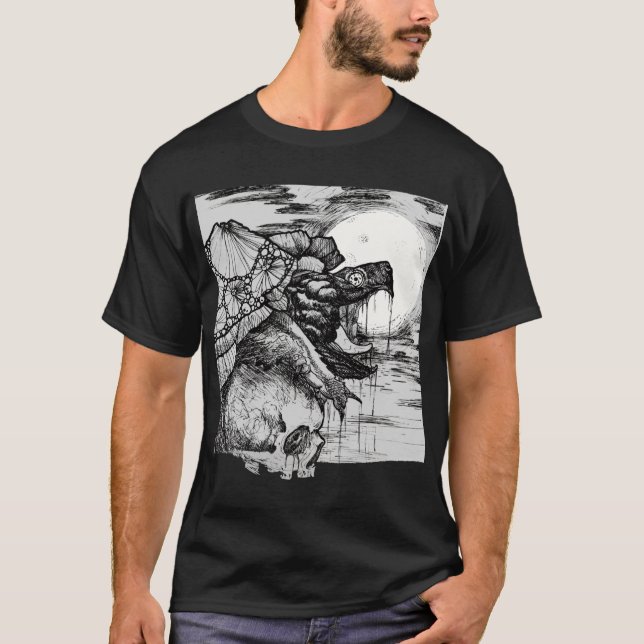 snapping turtle pen and ink friends T-Shirt (Front)