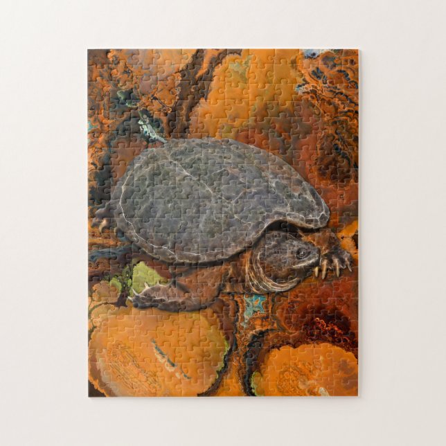Snapping Turtle Terrapin-lover Gift Jigsaw Puzzle (Vertical)