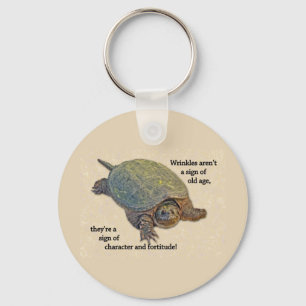 Snapping Turtle Wrinkled Old Age Wisdom Key Ring