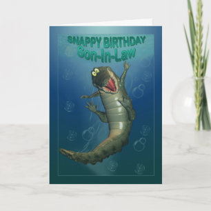 Snappy Birthday Happy Crocodile Underwater View Card