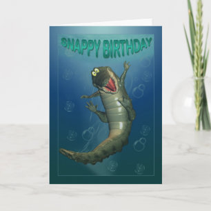 Snappy Birthday Happy Crocodile Underwater View Card