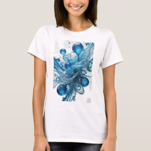 Snappy Blue WATER DRIP Print T-Shirt