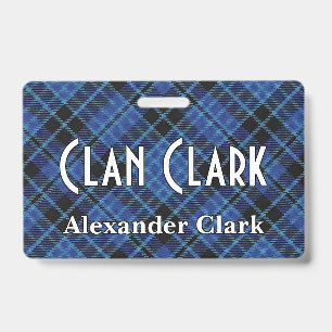 Snappy Clan Clark Scottish Clergy Tartan ID Badge