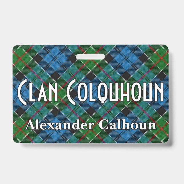 Snappy Clan Colquhoun Tartan ID Badge (Front)