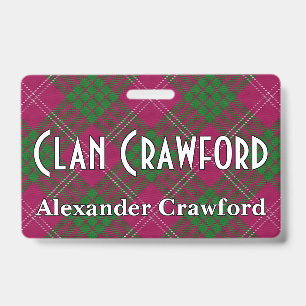 Snappy Clan Crawford Tartan ID Badge