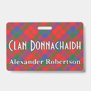 Snappy Clan Donnachaidh Robertson Tartan ID Badge