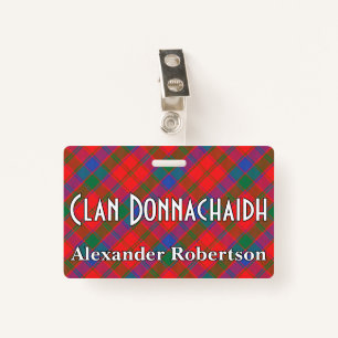 Snappy Clan Donnachaidh Robertson Tartan ID Badge
