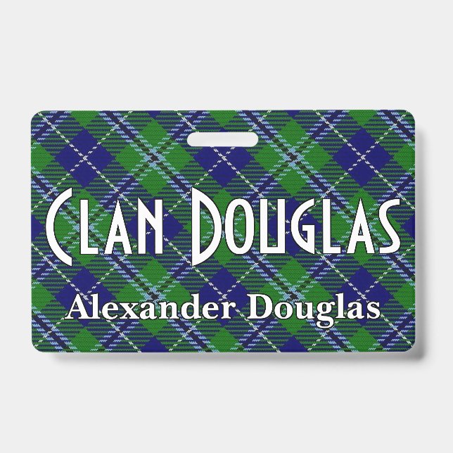 Snappy Clan Douglas Tartan ID Badge (Front)