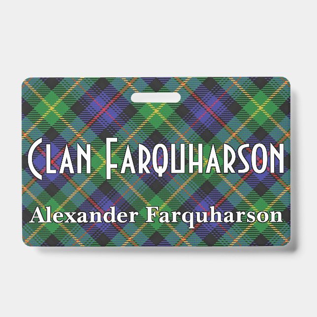 Snappy Clan Farquharson Tartan ID Badge (Front)