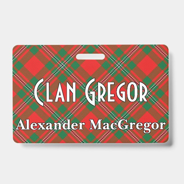 Snappy Clan Gregor MacGregor Tartan ID Badge (Front)