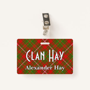 Snappy Clan Hay Tartan ID Badge