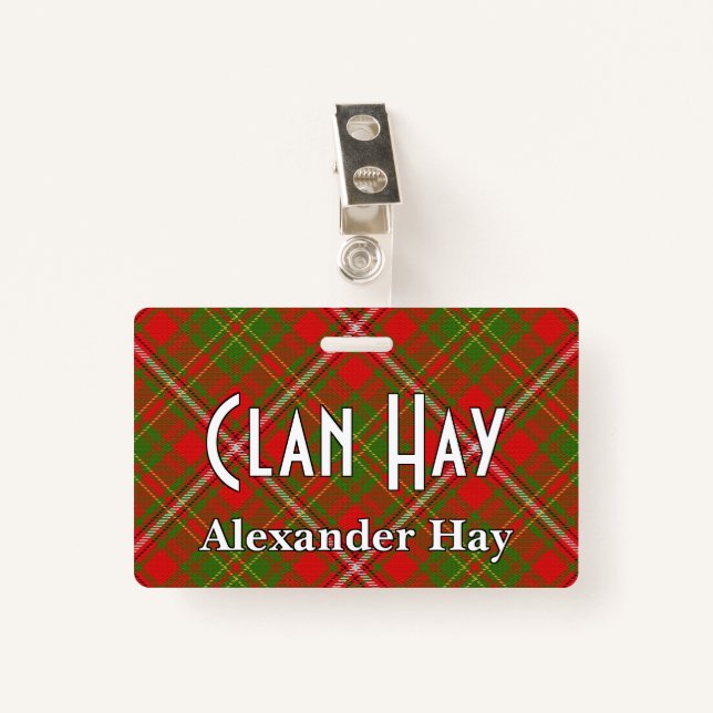 Snappy Clan Hay Tartan ID Badge (Front with Clip)