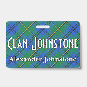 Snappy Clan Johnstone Johnston Tartan ID Badge