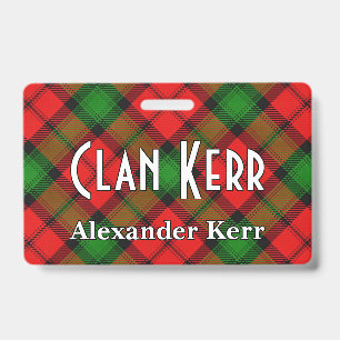 Snappy Clan Kerr Tartan ID Badge