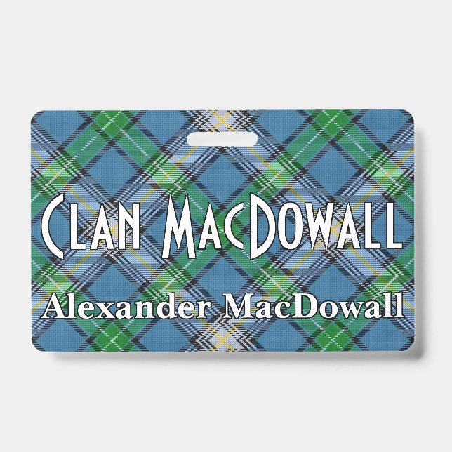 Snappy Clan MacDowall Tartan ID Badge (Front)