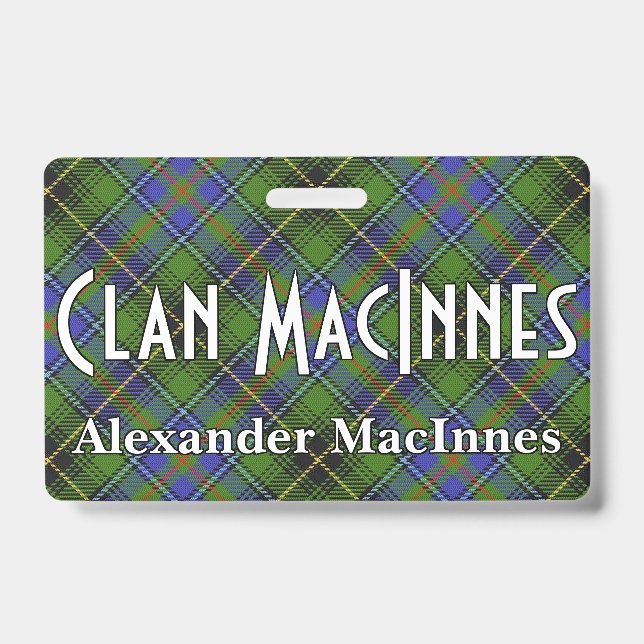 Snappy Clan MacInnes Tartan ID Badge (Front)
