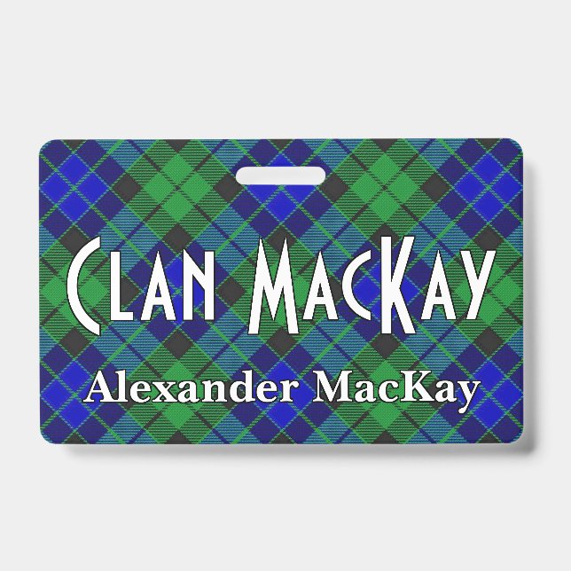 Snappy Clan MacKay Tartan ID Badge (Front)