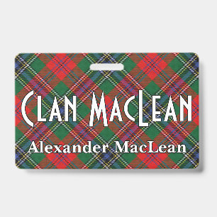 Snappy Clan MacLean Red Tartan ID Badge