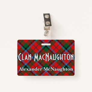 Snappy Clan MacNaughton MacNachtan Tartan ID Badge