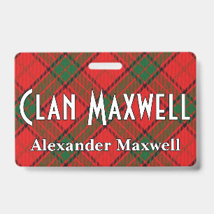 Snappy Clan Maxwell Tartan ID Badge