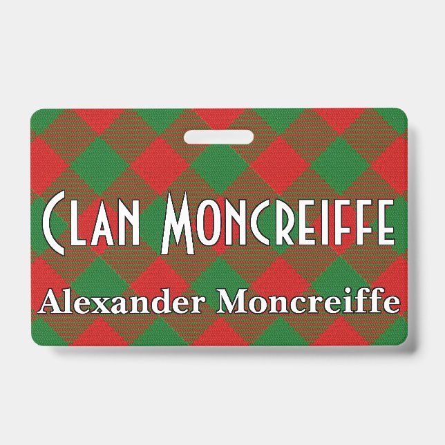 Snappy Clan Moncreiffe Tartan ID Badge (Front)