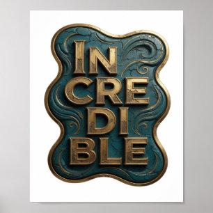Snappy Gold INCREDIBLE 3D Text Art Poster