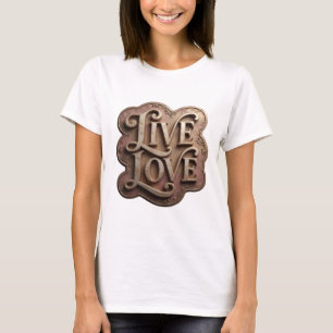 Snappy Gold LIVE LOVE Text Design T-Shirt