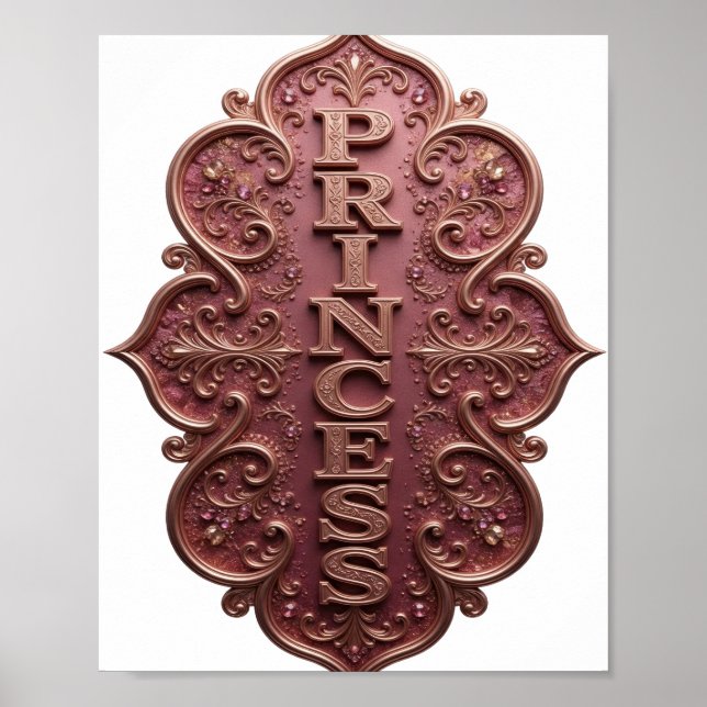 Snappy Gold PRINCESS Text Design Poster (Front)