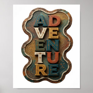 Snappy Orange ADVENTURE Statement Design Poster