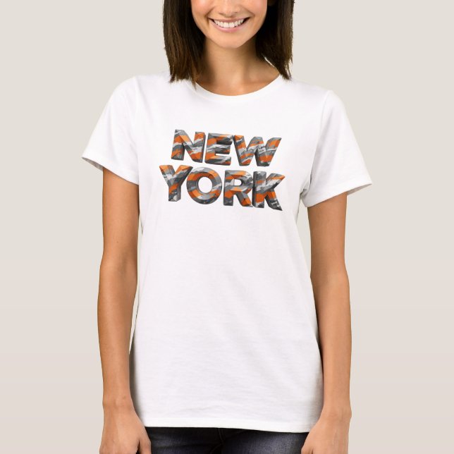 Snappy Orange NEW YORK Custom Tee (Front)