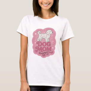 Snappy Pink DOG MOM Statement Design T-Shirt