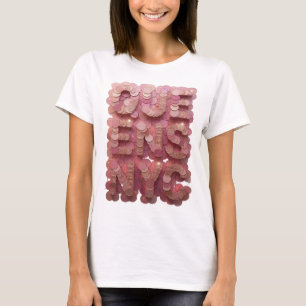Snappy Pink QUEENS NYC Bold Design T-Shirt