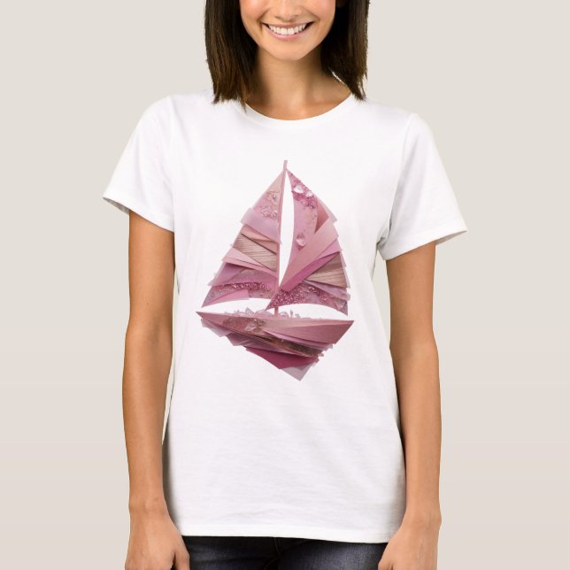 Snappy Silver ABSTRACT ART Modern Design T-Shirt (Front)