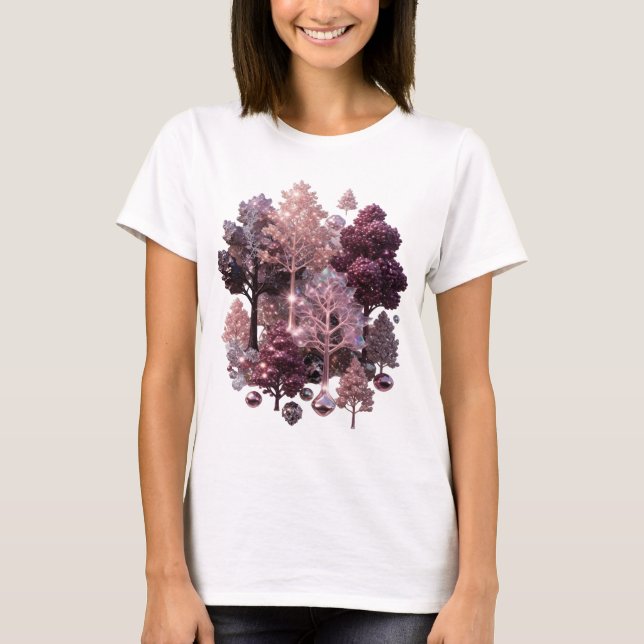 Snappy Silver GLOWING TREES Quote Shirt (Front)
