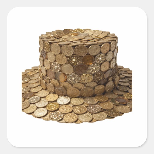 Snappy Silver GOLDEN COINS HAT Sticker Print (Front)