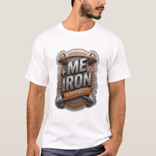 Snappy Silver ME IRON HAPPINESS Artistic Motif T-Shirt
