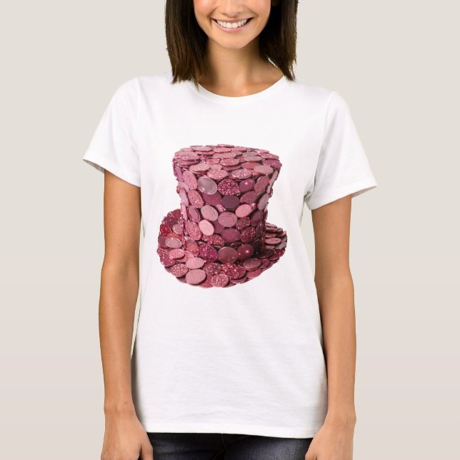 Snappy Silver PINK COIN HAT 3D Text Art T-Shirt (Front)