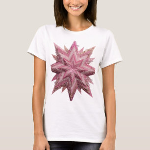 Snappy Silver PINK STAR Print T-Shirt