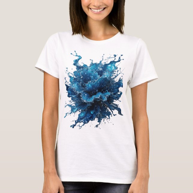 Snappy Silver WATER FLOWERS 3D Text Art T-Shirt (Front)