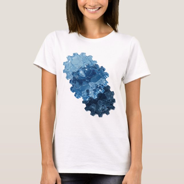 Snappy Silver WATER GEAR Modern Design T-Shirt (Front)