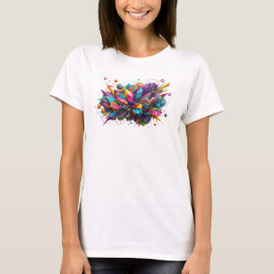 Snappy Teal ABSTRACT ART Design T-Shirt